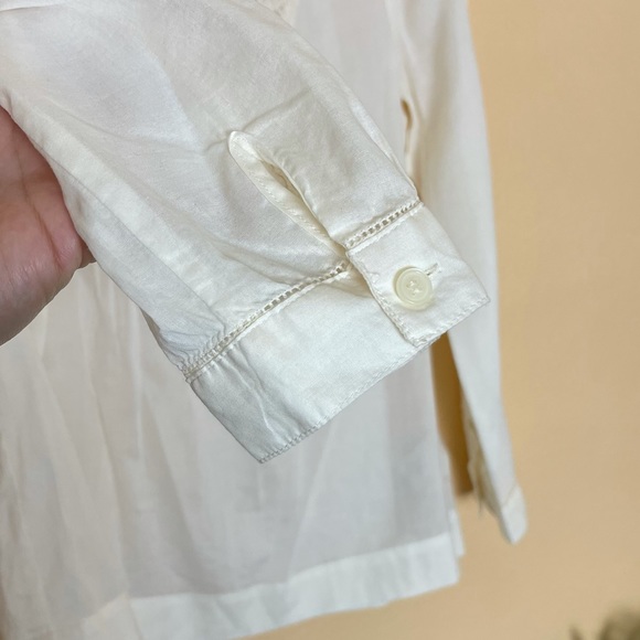 Madewell  cream Eyelet Inset Lace Detail Popover Blouse top size Xs - Picture 6 of 7
